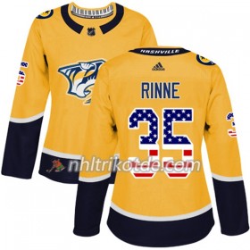 Nashville Predators Trikot Pekka Rinne 35 Adidas 2017-2018 Gold USA Flag Fashion Authentic - Dame